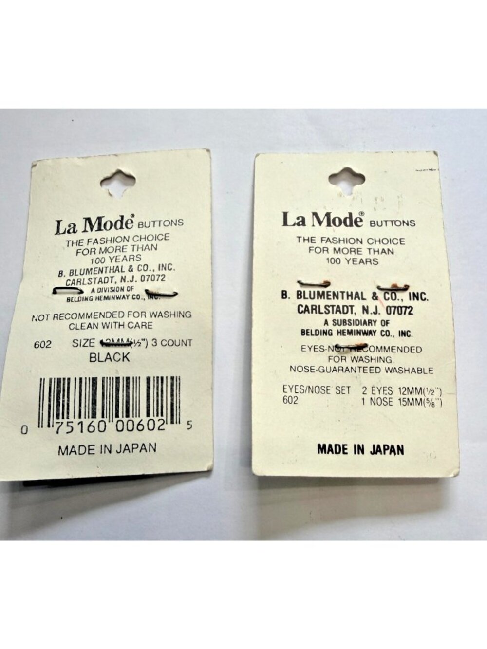 2 Vintage LaMode Buttons 602 Teddy Bear Made in Japan - Picture 2 of 2